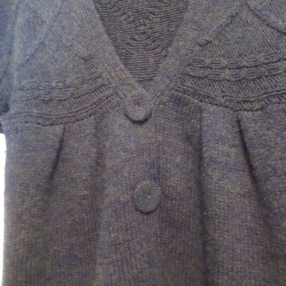 Kimchi Blue Cardigan Sweater Size XS Blue Cable Knit V Neck Snap Up Wool Blend - Picture 4 of 6